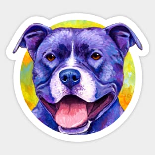 Peppy Purple Pitbull Terrier Dog Sticker